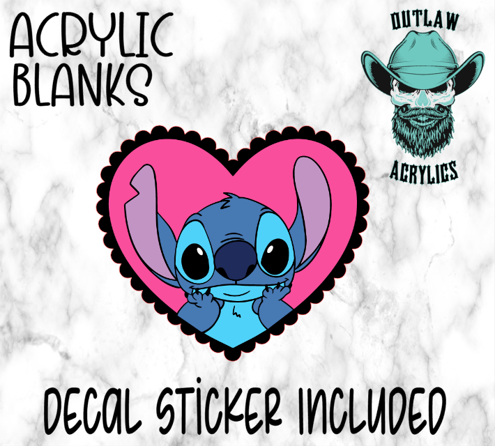 Stitch Photo Heart Acrylic & Decal Set