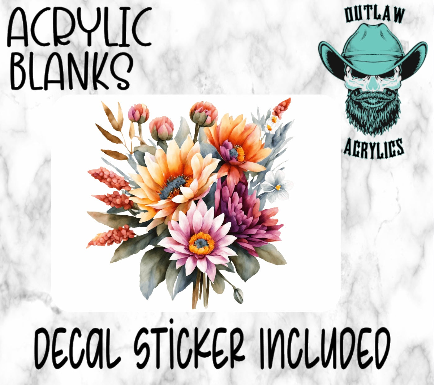 Flower Bundle Acrylic & Decal Set