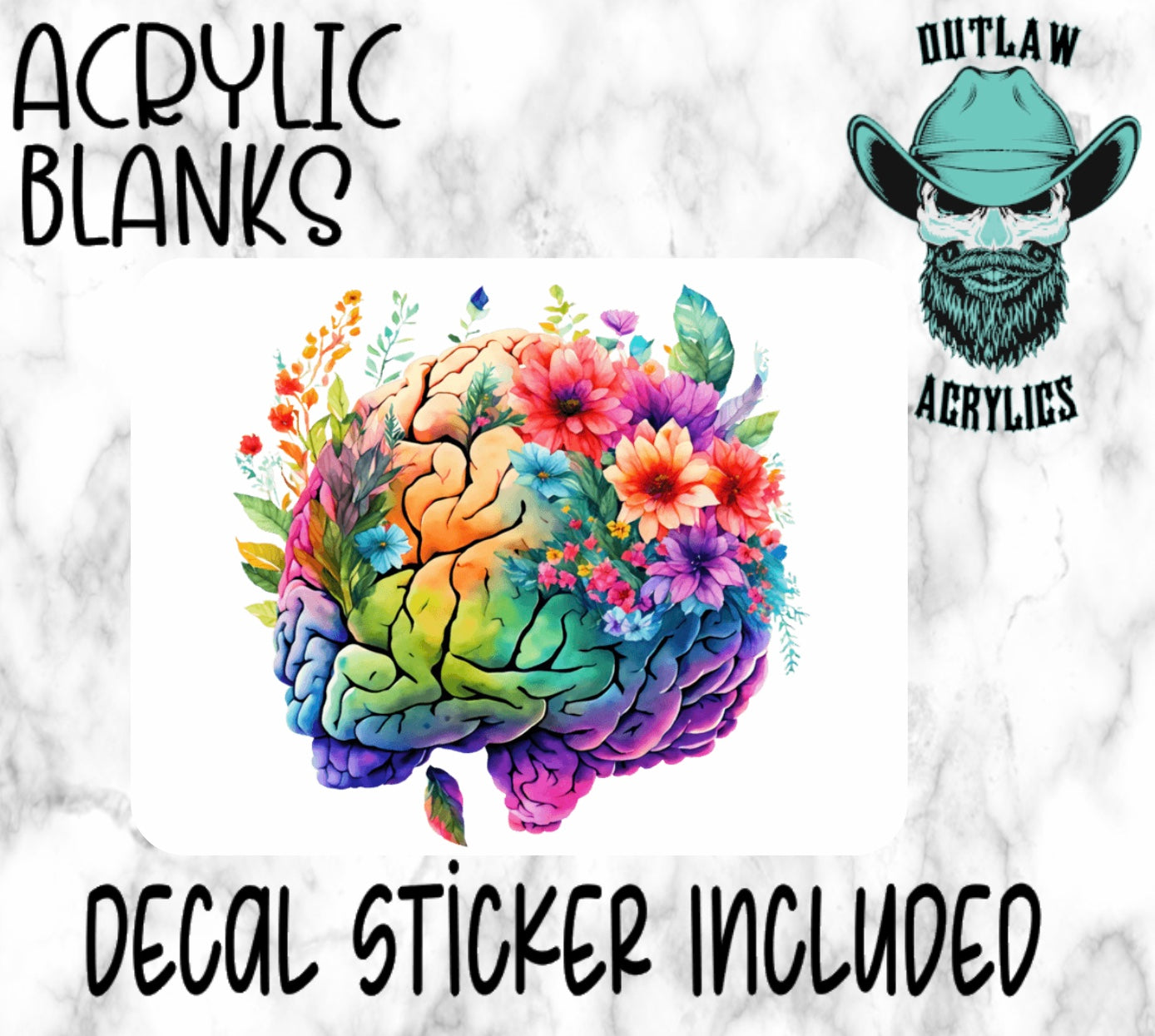 Floral Brain Acrylic & Decal Set