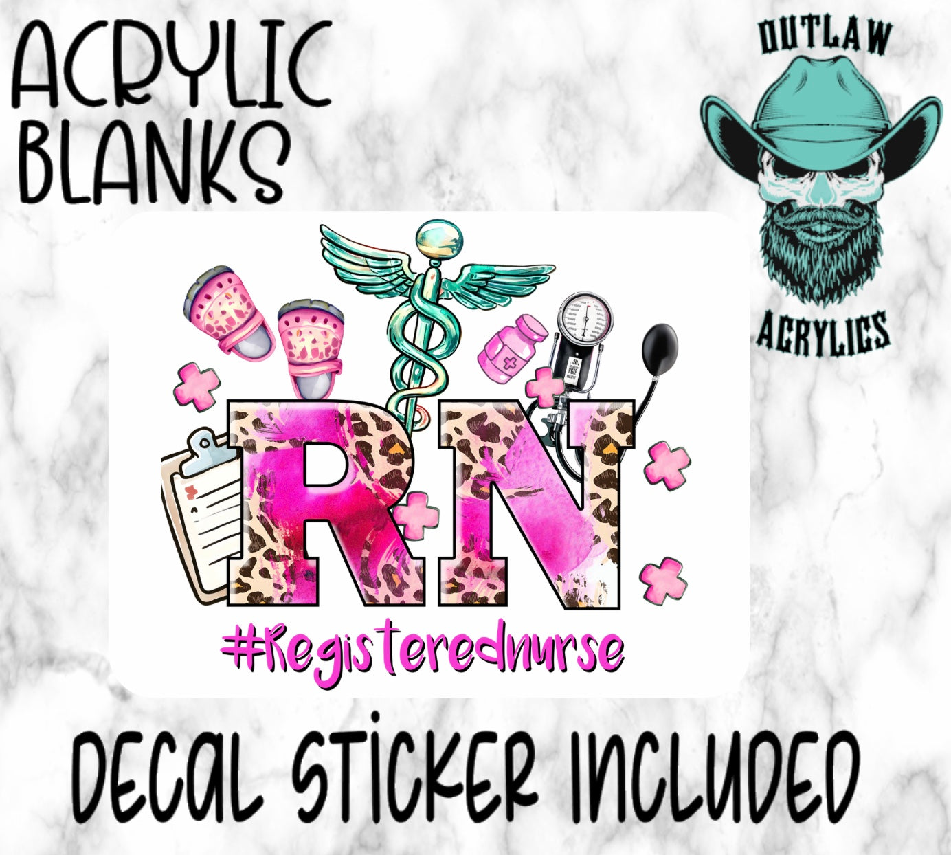 Registered Nurse Life Acrylic & Decal Set
