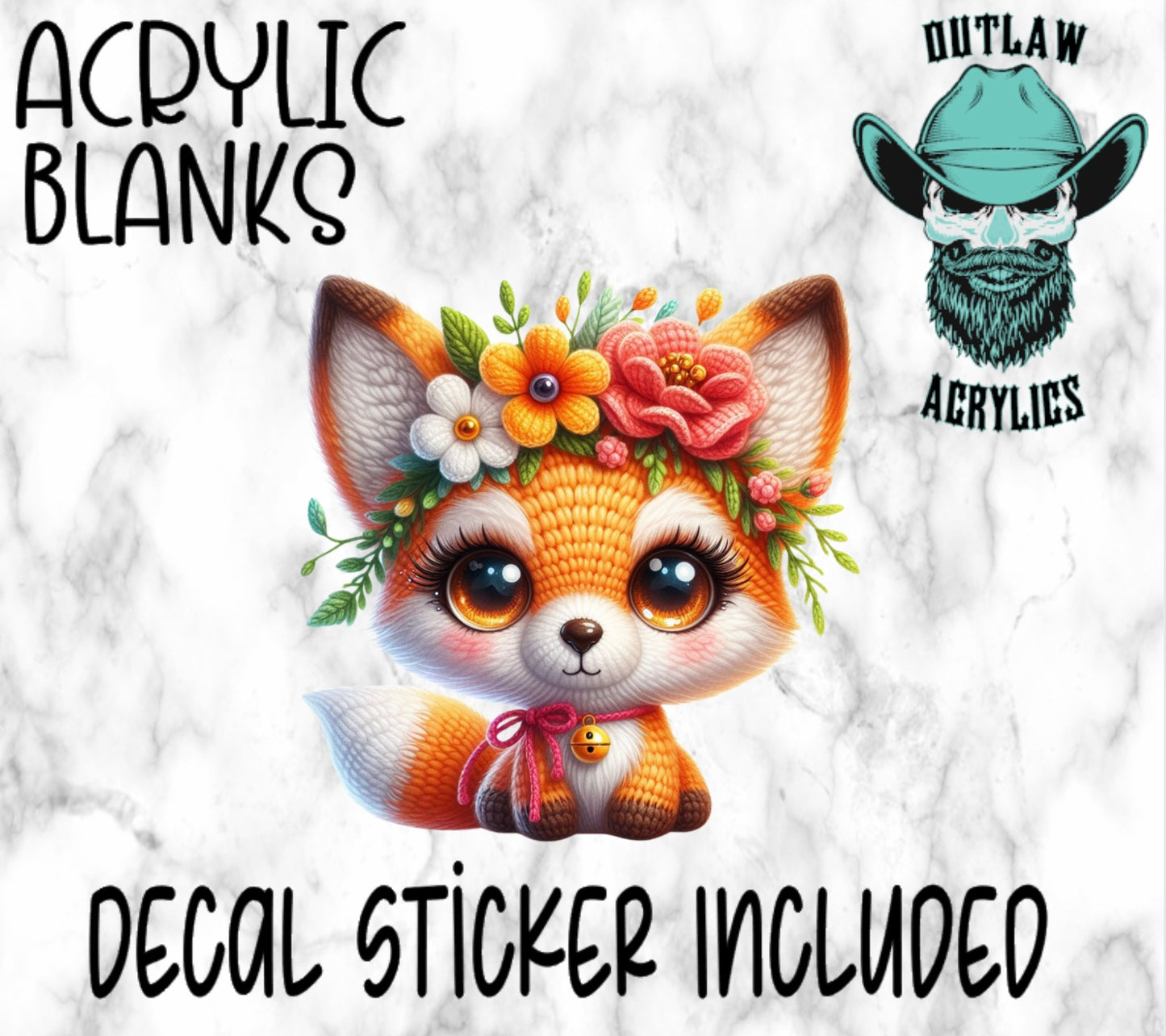 Crochet Fox Acrylic & Decal Set