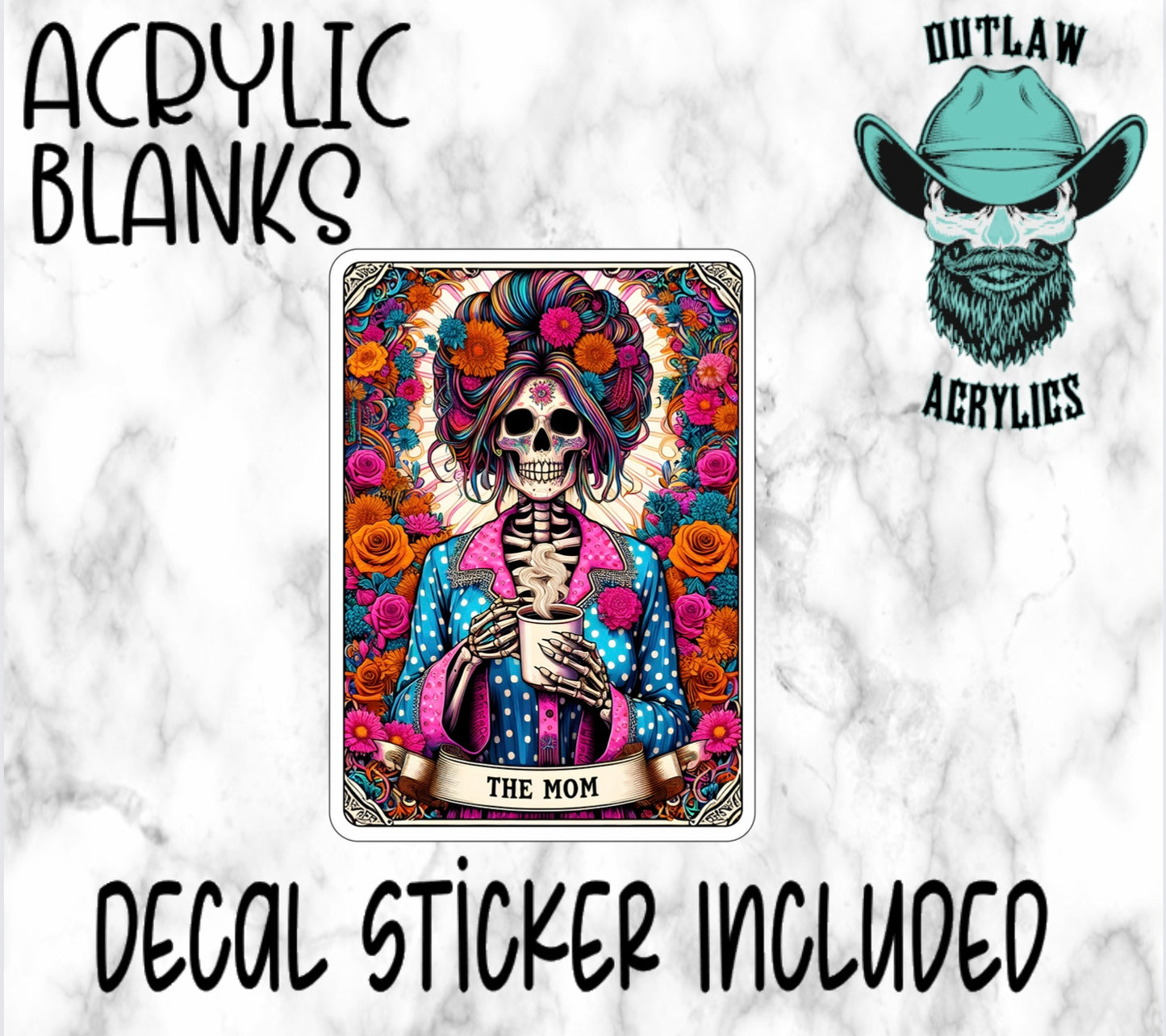 The Mom Tarot Card Style Acrylic & Decal Set
