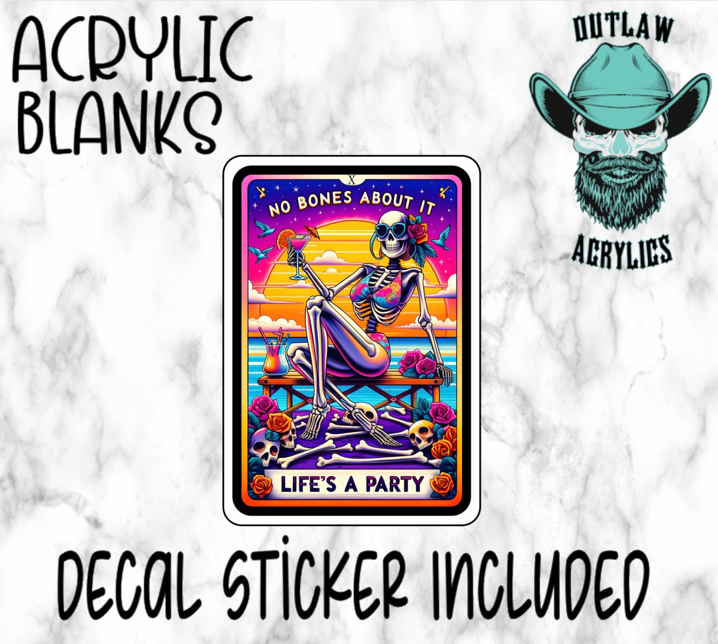 Life’s a Party Tarot Card Style Acrylic & Decal Set