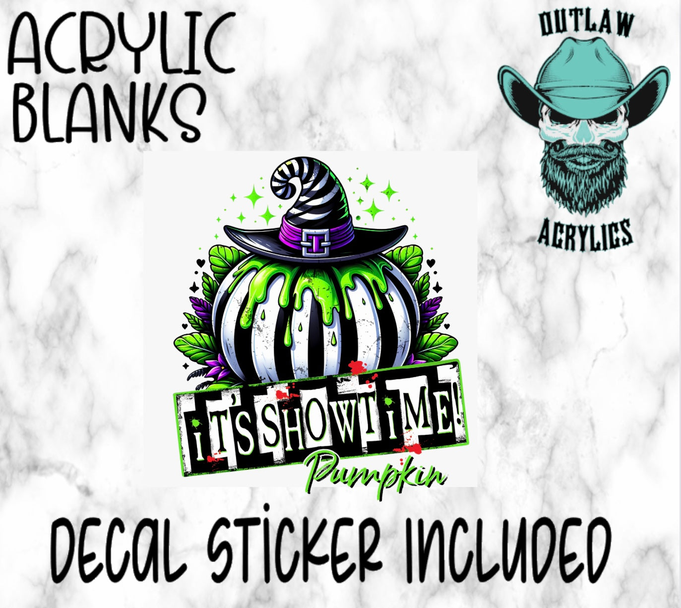 Green & Purple Pumpkin Acrylic & Decal Set