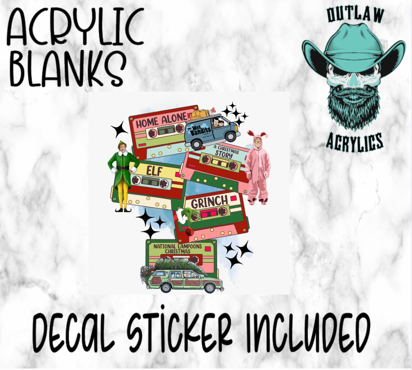 Christmas Tapes Acrylic & Decal Set