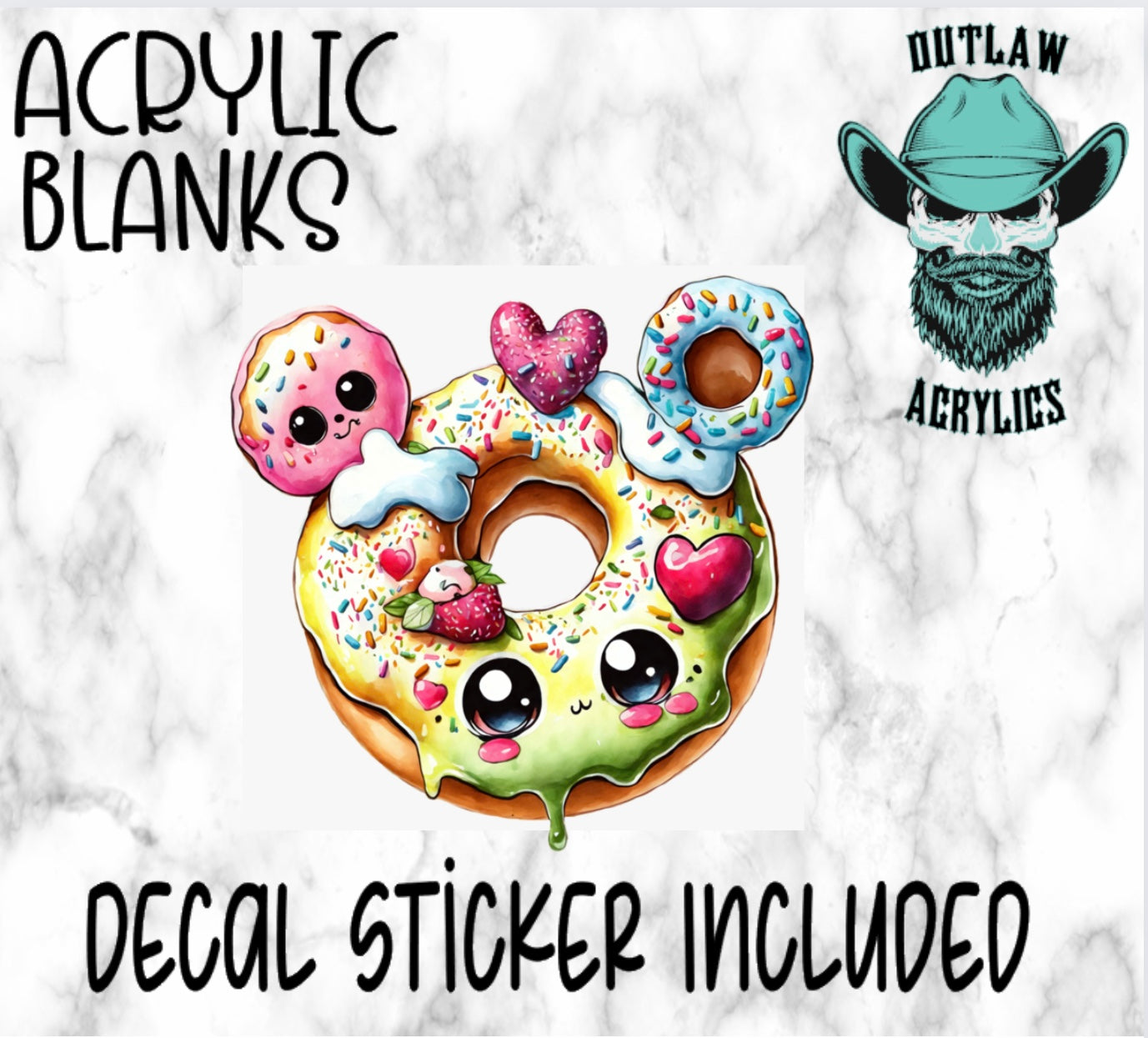 Happy Donut Acrylic & Decal Set