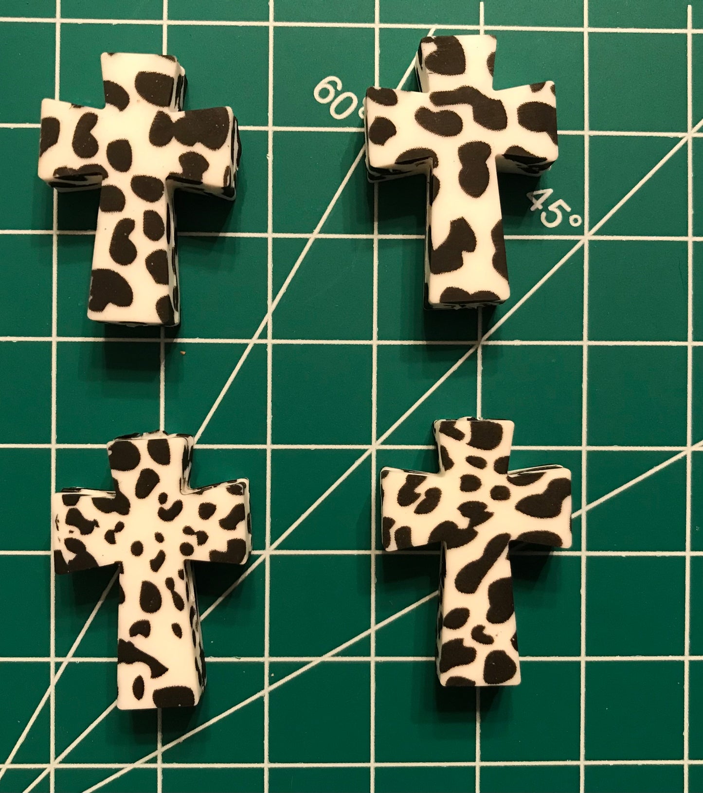 Cow Print Cross Focal