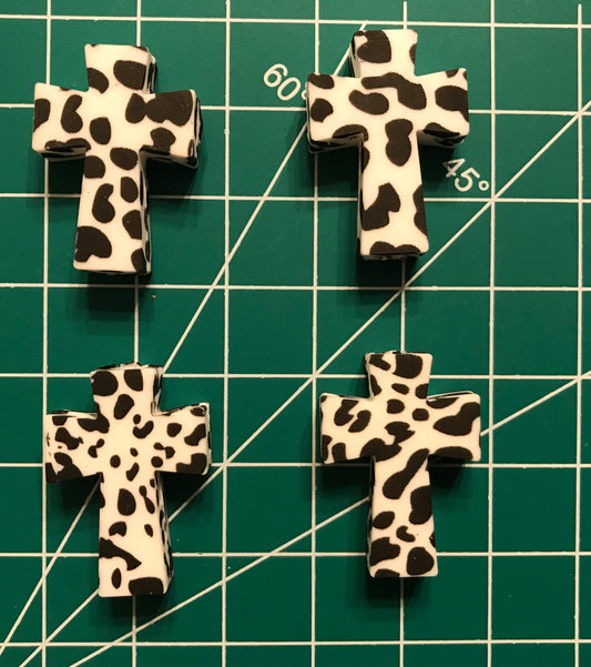 Cow Print Cross Focal