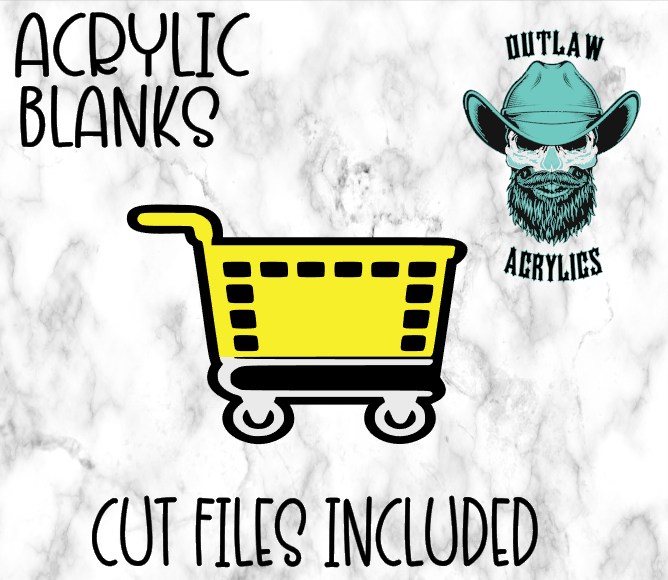 Shopping Cart NEW Badge Reel Acrylic