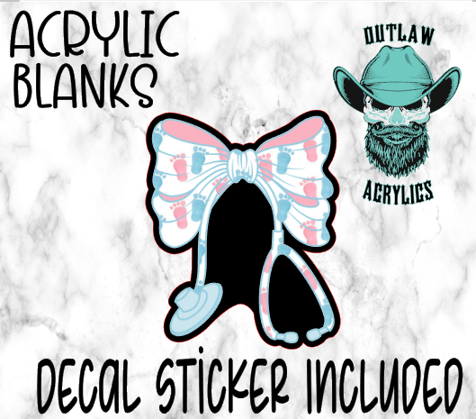 Labor & Delivery Nurse Scope Bow Acrylic & Decal Set