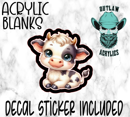 Baby Cow B Acrylic & Decal Set