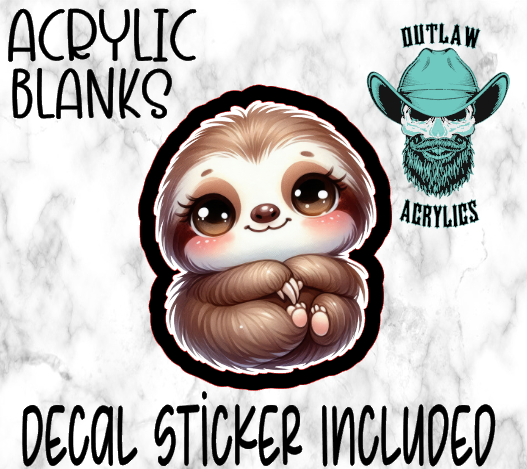 Baby Sloth Acrylic & Decal Set