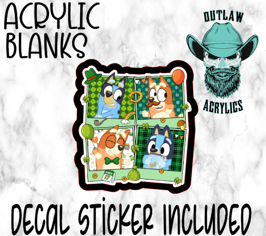 Blue Luck Acrylic & Decal Set