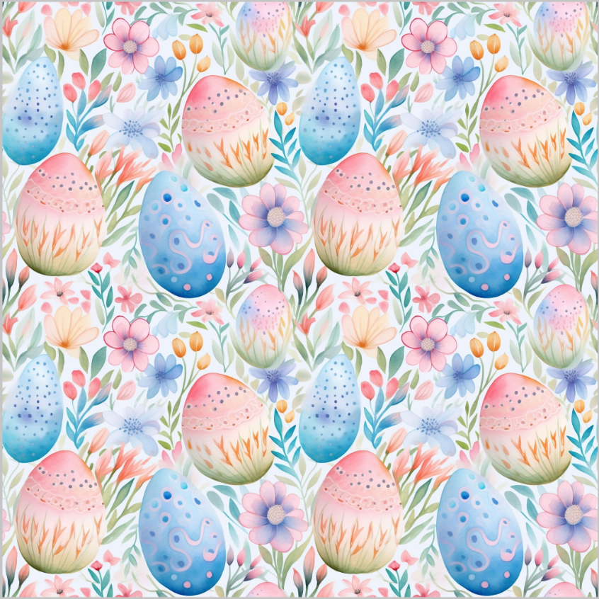 Colorful Egg With Flowers Vinyl