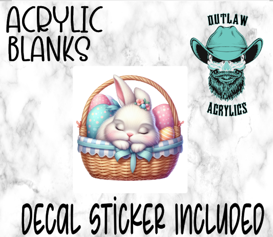 Sleeping Bunny Basket Acrylic & Decal Set