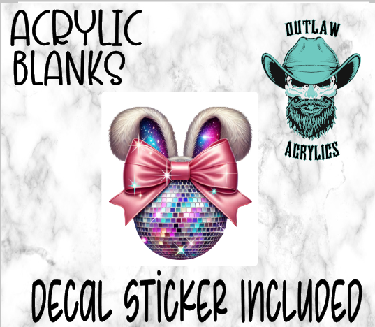 Bunny Ears Disco Acrylic & Decal Set