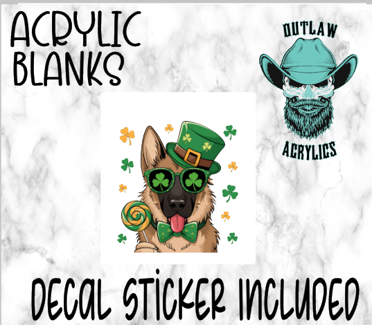 Lucky German Shepard Acrylic & Decal Set