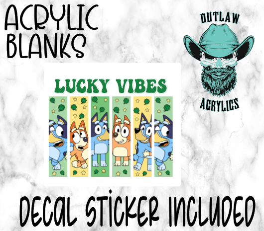 Blue Lucky Vibes Acrylic & Decal Set
