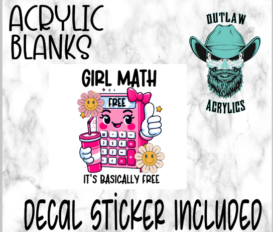 Girl Math Acrylic & Decal Set