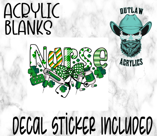 Shamrock Nurse Acrylic & Decal Set