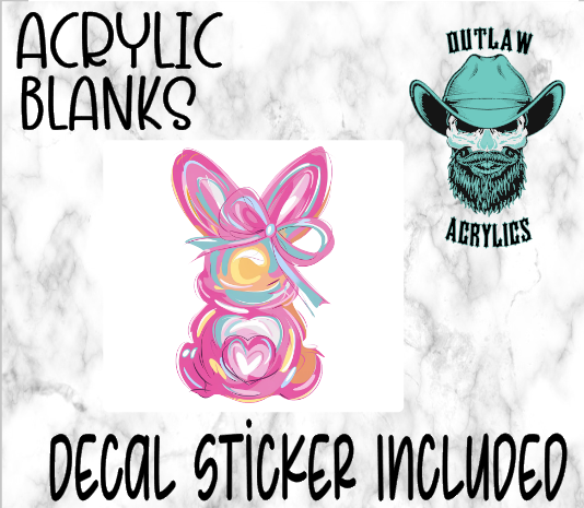 Pink Bunny Rear Brush Acrylic & Decal Set