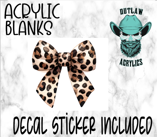 Leopard Bow Acrylic & Decal Set