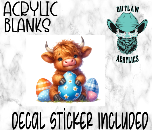 Smiling Highland Easter Acrylic & Decal Set