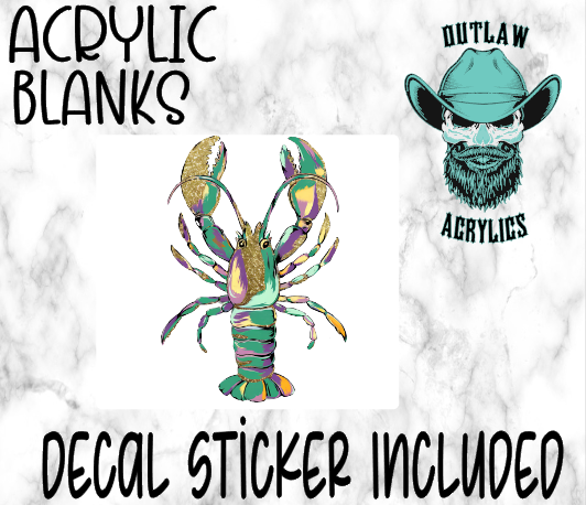 Lobster of Mardi Gras Acrylic & Decal Set