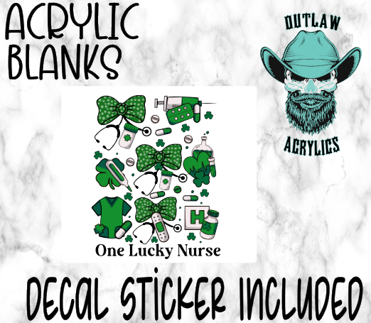 Shamrock Nurse Bundle Acrylic & Decal Set