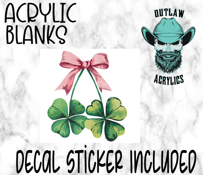 Shamrock Cherry Bow Style Acrylic & Decal Set