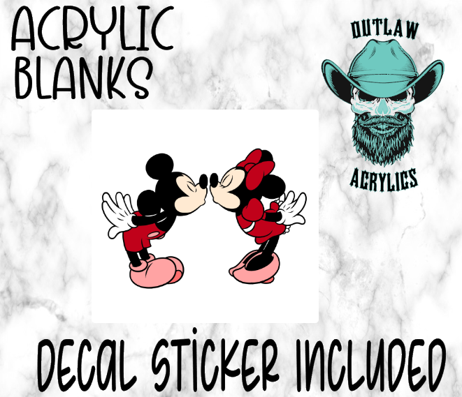 Mick & Mine Kiss Acrylic & Decal Set