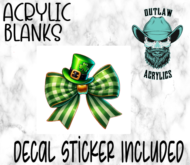 Leprechaun Bow Hat Acrylic & Decal Set