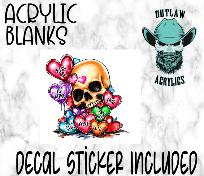 Skull & Hearts Acrylic & Decal Set