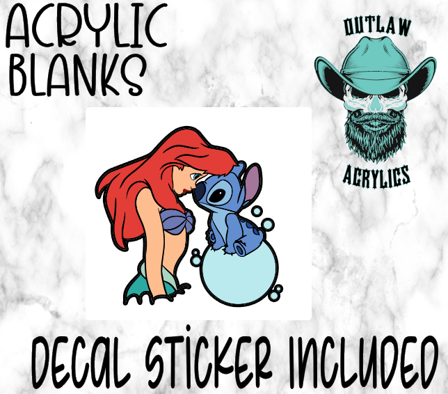 Mermaid & Friend Acrylic & Decal Set