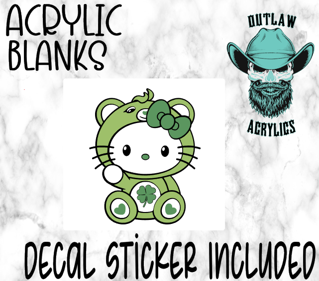 GREEN HK Bear Acrylic & Decal Set