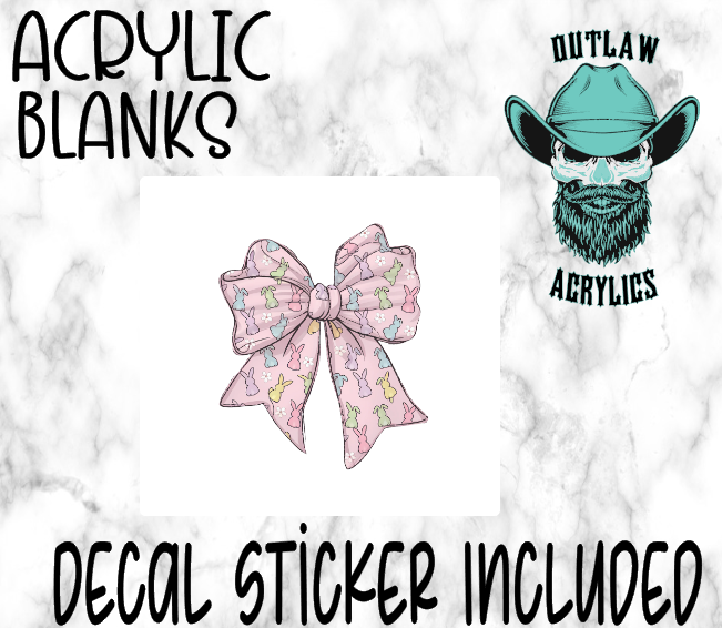 Easter Bunny Bow Acrylic & Decal Set