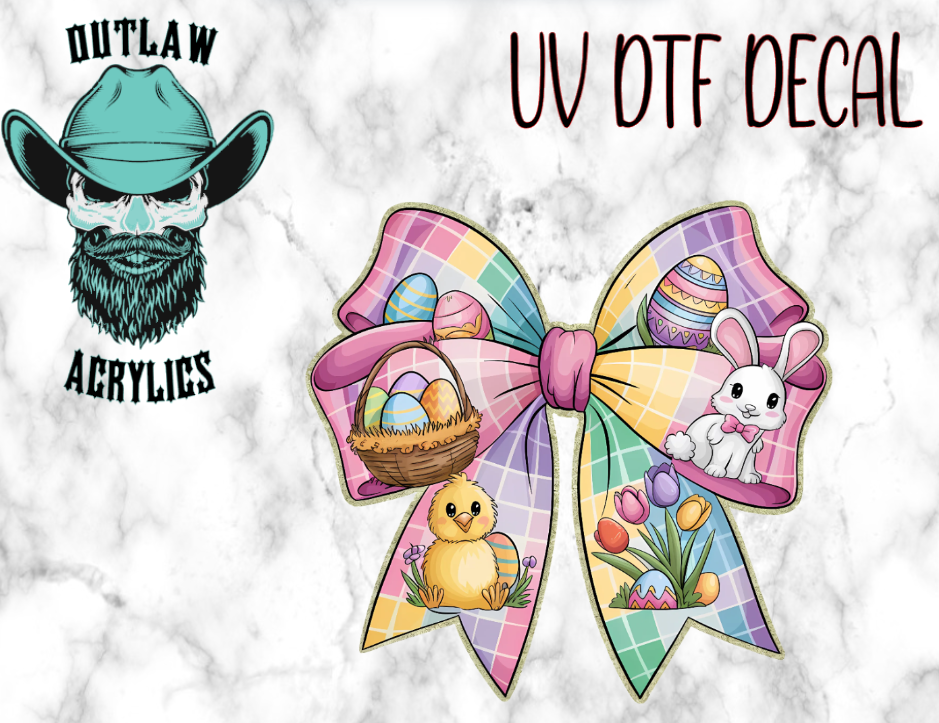 Easter Bunny Basket Bow UV DTF Decal/Transfer