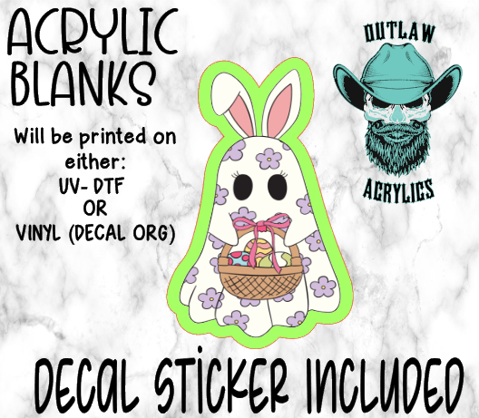 Ghost Bunny Acrylic & Decal Set