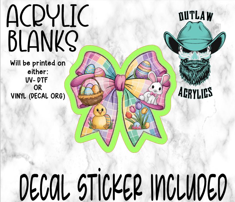 Easter Bunny Basket Bow Acrylic & Decal Set