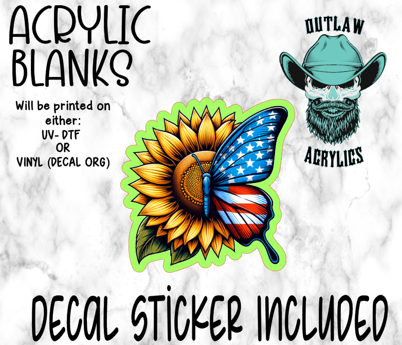 American Sunflower Butterfly Acrylic & Decal Set