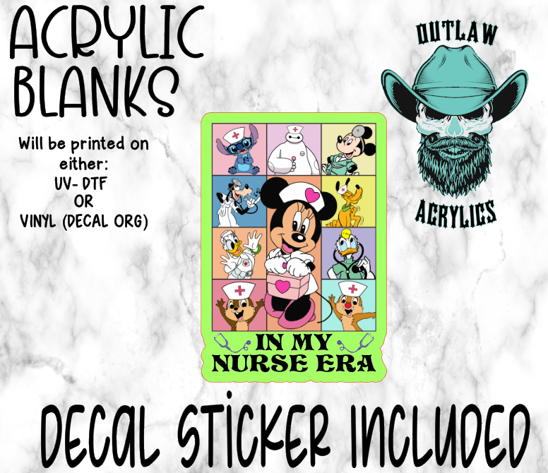 In My Nurse Era Ladies Acrylic & Decal Set