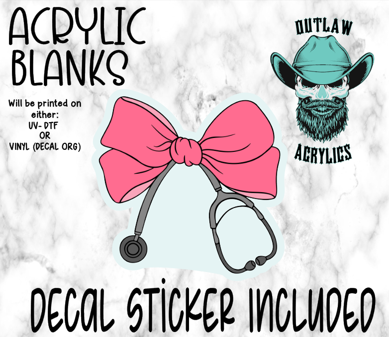 Baby Pink Croquette Scope Bow Acrylic & Decal Set