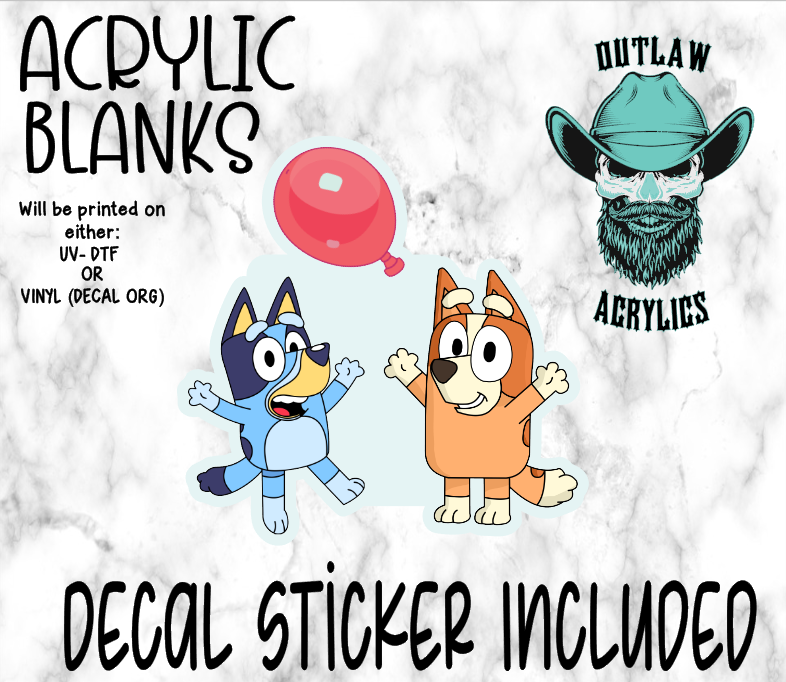 Blue Bin Balloon Acrylic & Decal Set