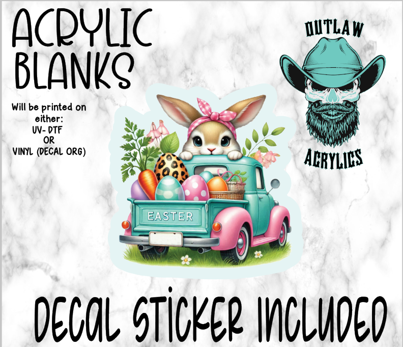 Bunny Truck Easter Eggs Rear Acrylic & Decal Set