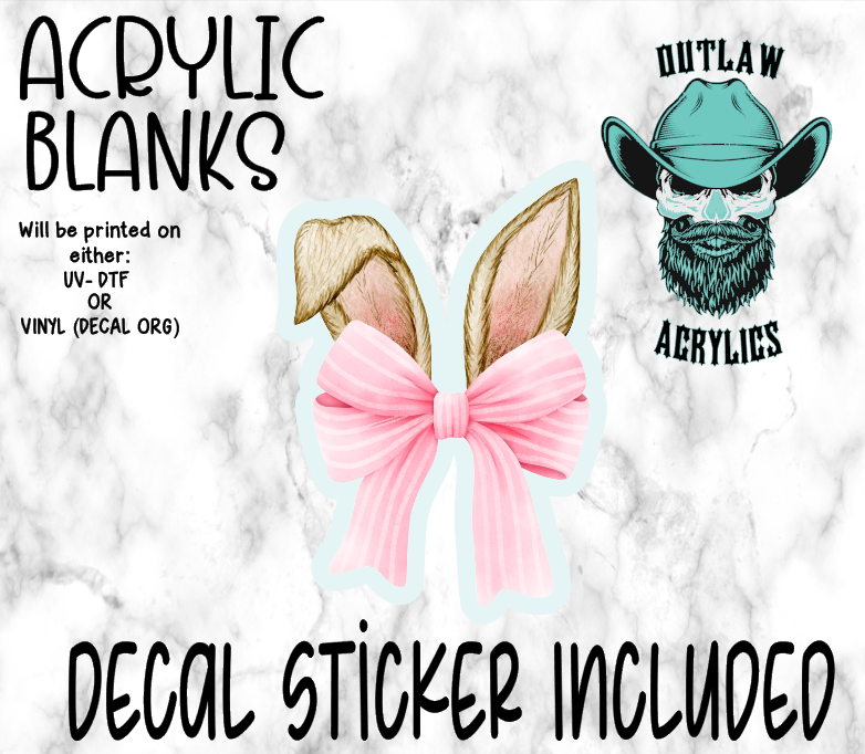 Bunny Ear Croquette Bow Acrylic & Decal Set