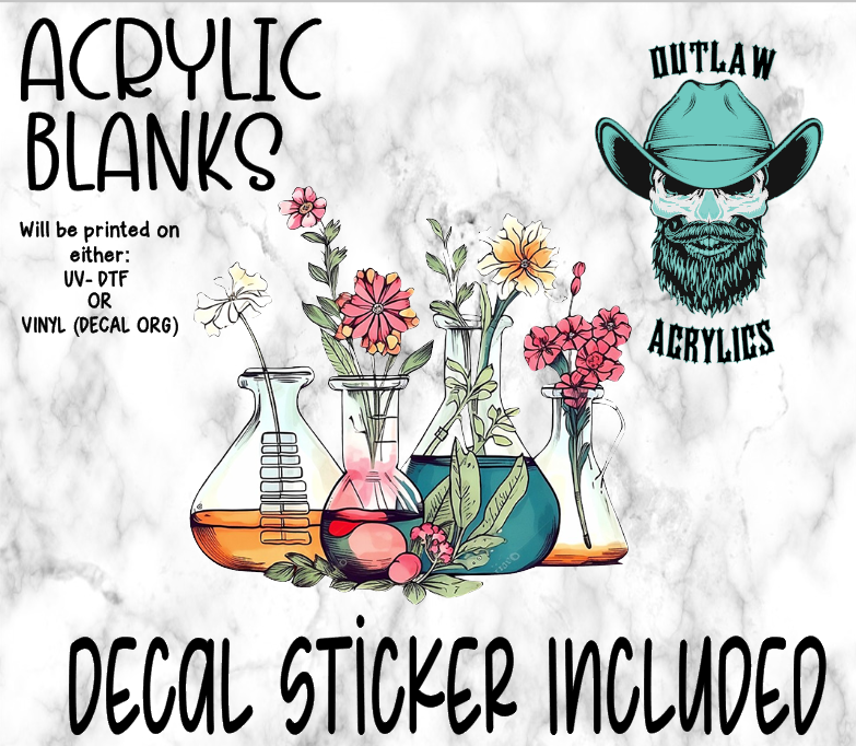 Beaker Flowers Acrylic & Decal Set