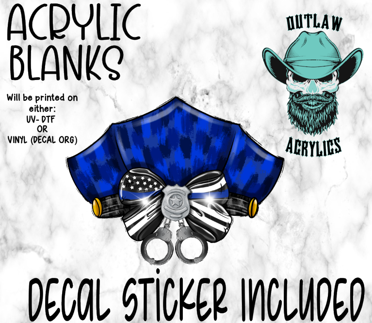 Police Hat Acrylic & Decal Set