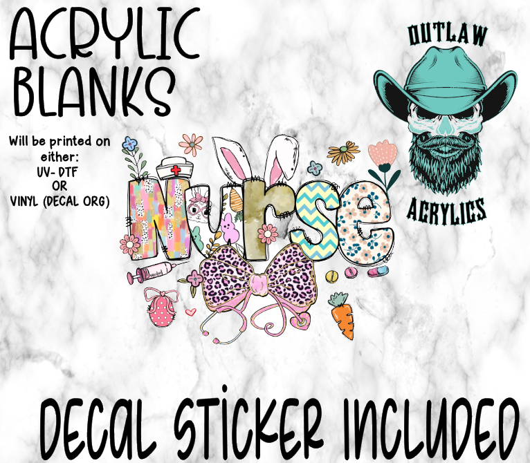 Easter Nurse Acrylic & Decal Set