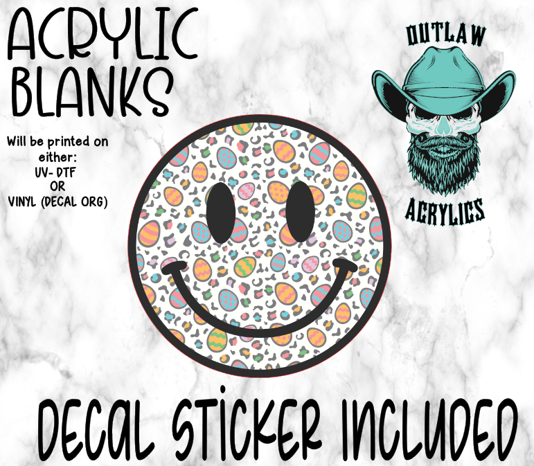 Easter Leopard Smiley Acrylic & Decal Set