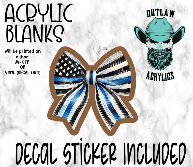 Police Bow Acrylic & Decal Set